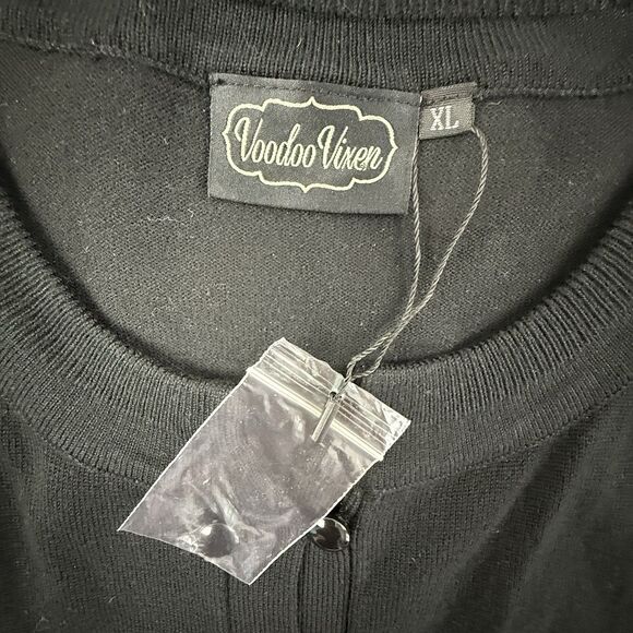 NEW Voodoo Vixen Retro Vintage inspired Cherries Embroidered Cardigan Sweater - Picture 5 of 10